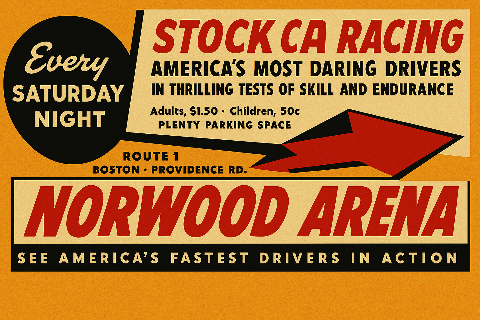 Norwood Arena Stock Car Racing Ad-September 6, 1956