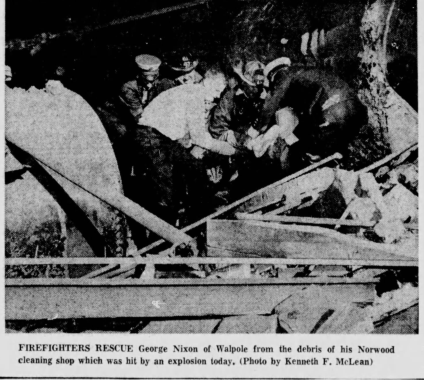 Dramatic Rescue at Norwood Laundry and Cleaners After Explosion-August 31, 1965