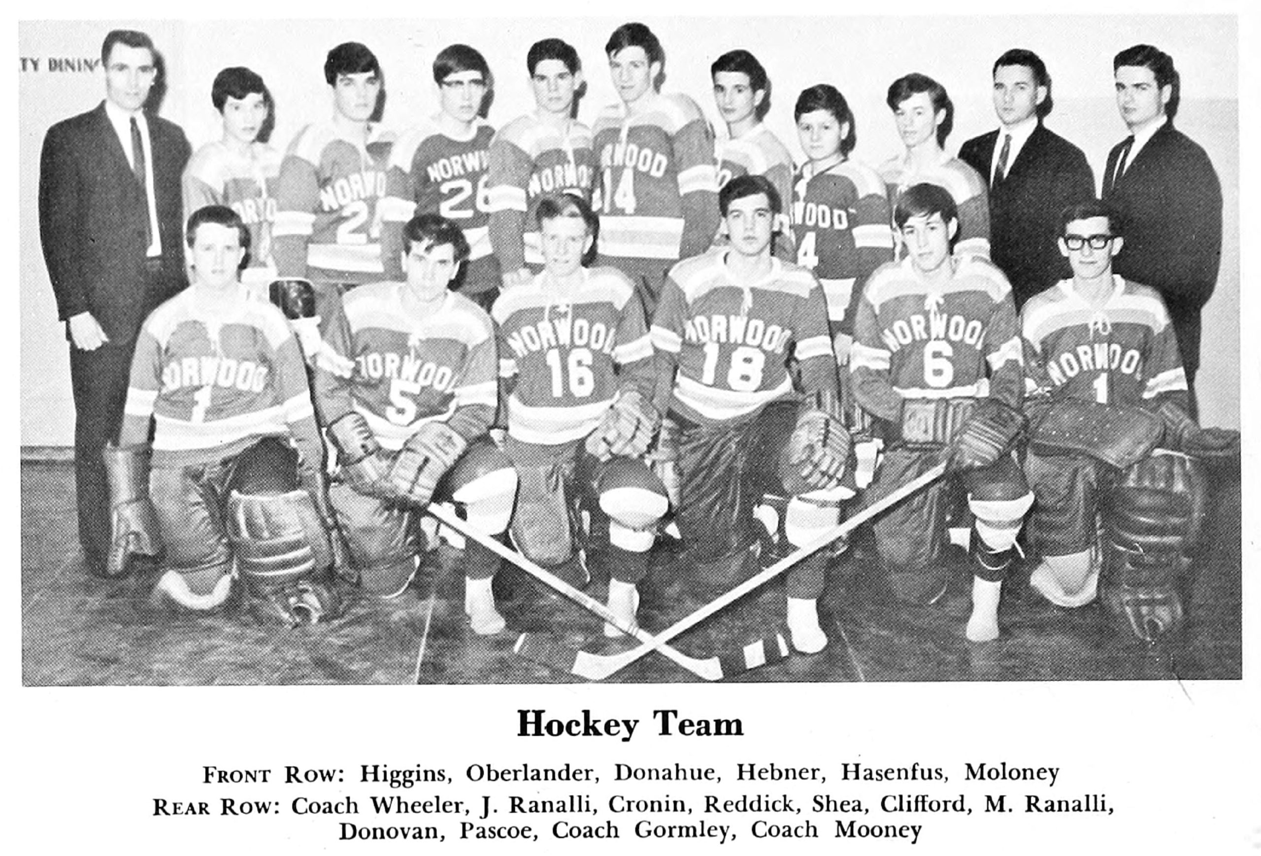 Norwood Bombs Natick, 8-0; Hebner Hat Trick-December 22, 1965