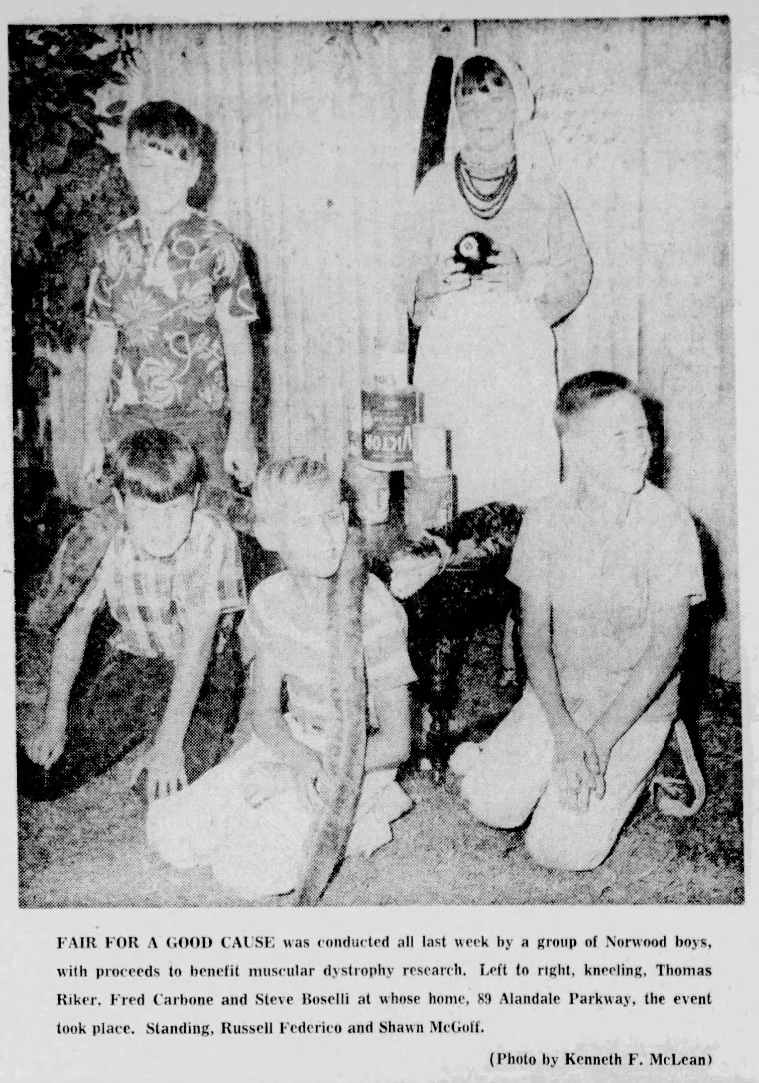 Alandale Parkway Neighborhood Boys Host Charity Fair for Muscular Dystrophy-August 8, 1966