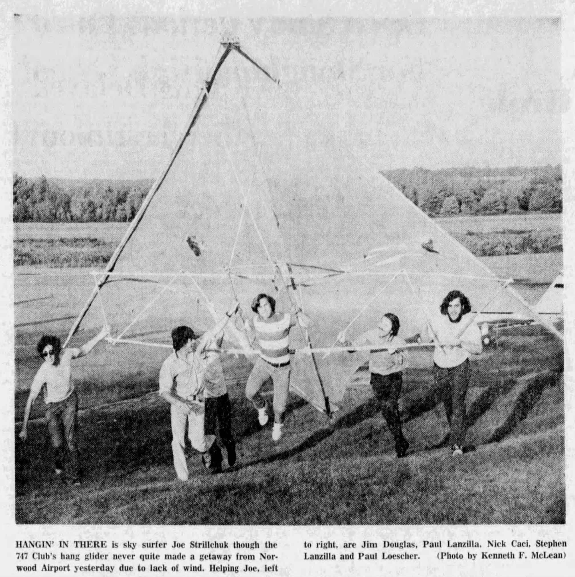 Norwood 747 Club Members Bring Hang Gliding and Air Surfing to Town-August 9, 1972