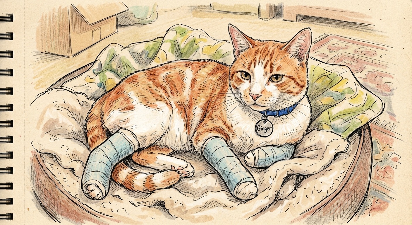 Norwood Cat “Ginger” Saved After Car Accident-August 30, 1997