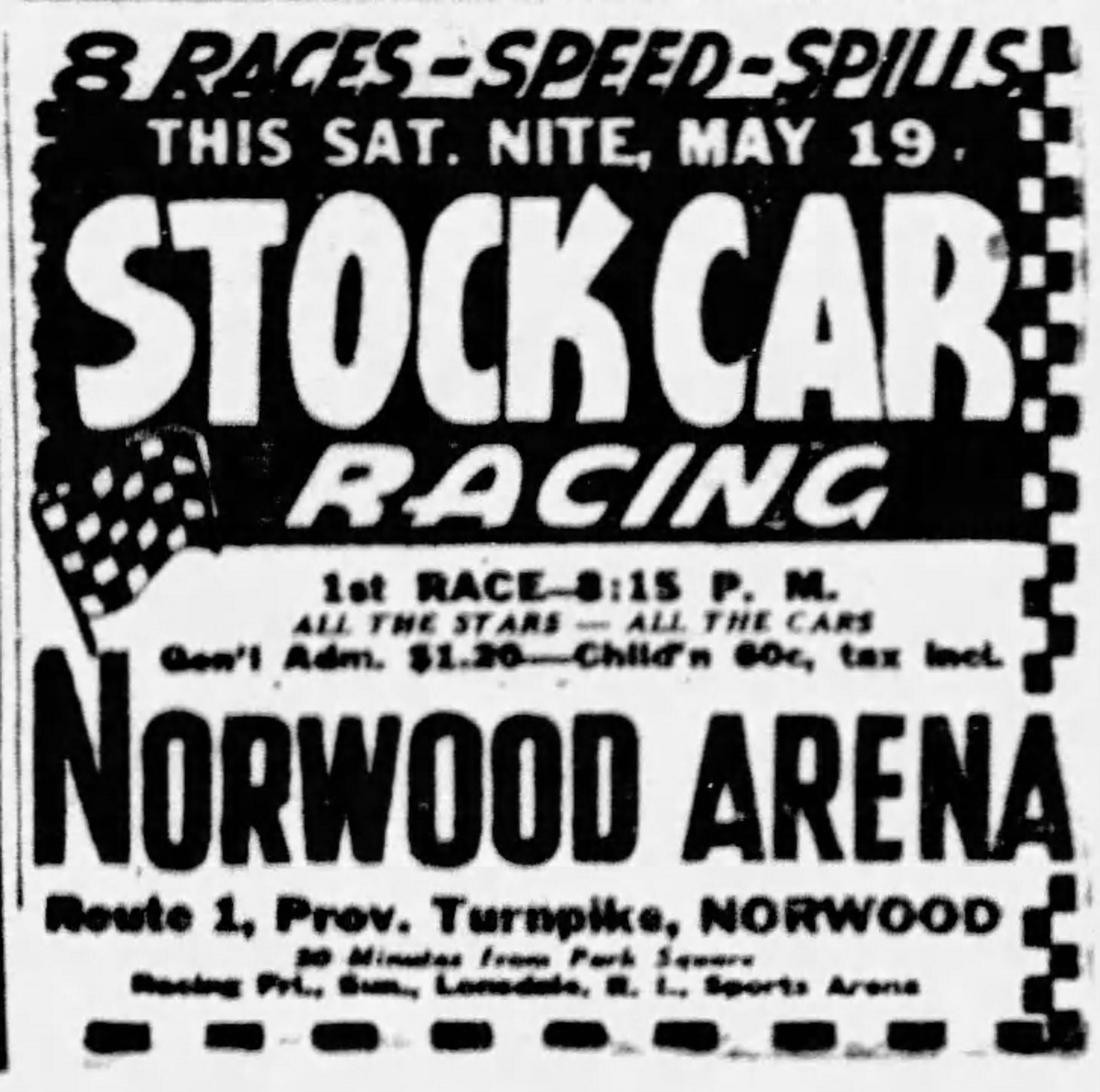 Norwood historical Society Norwood Arena Stock Car Racing 1951