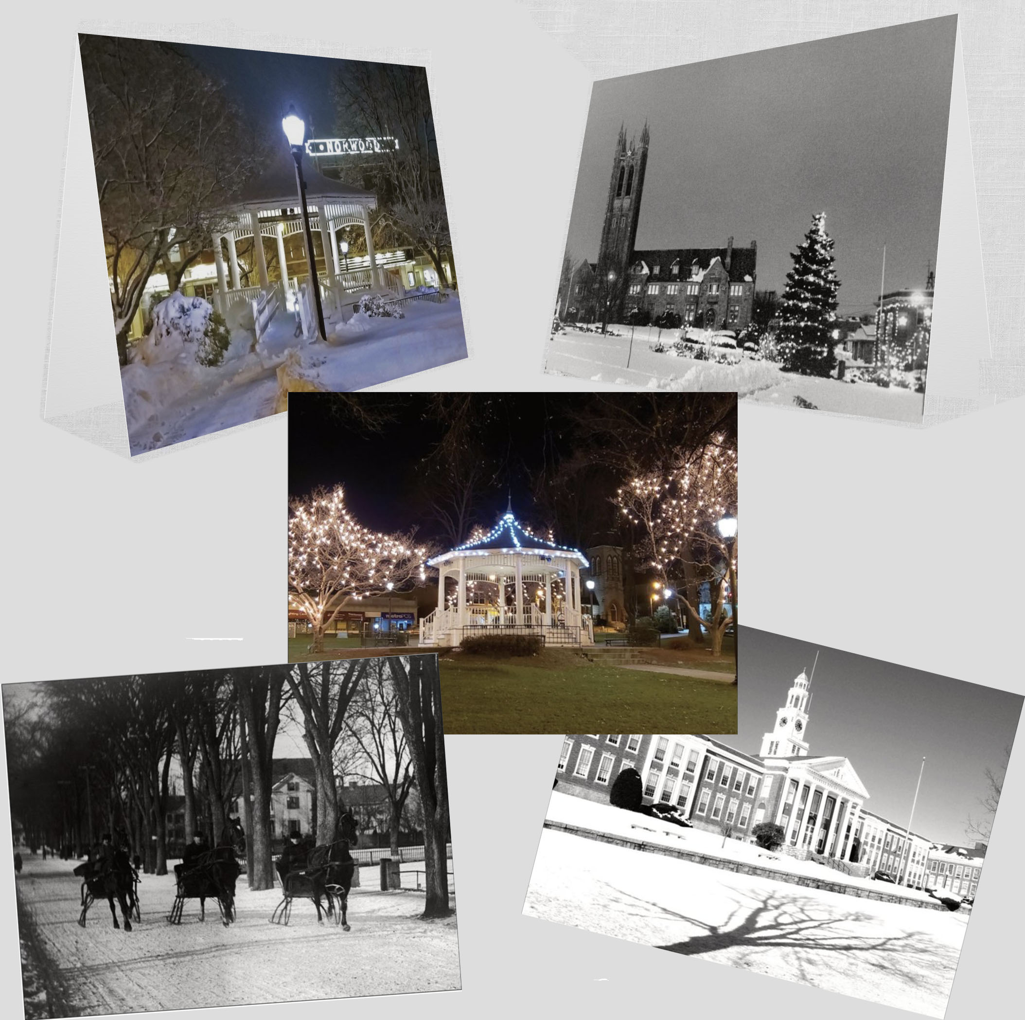 Greeting cards with wintertime Norwood theme