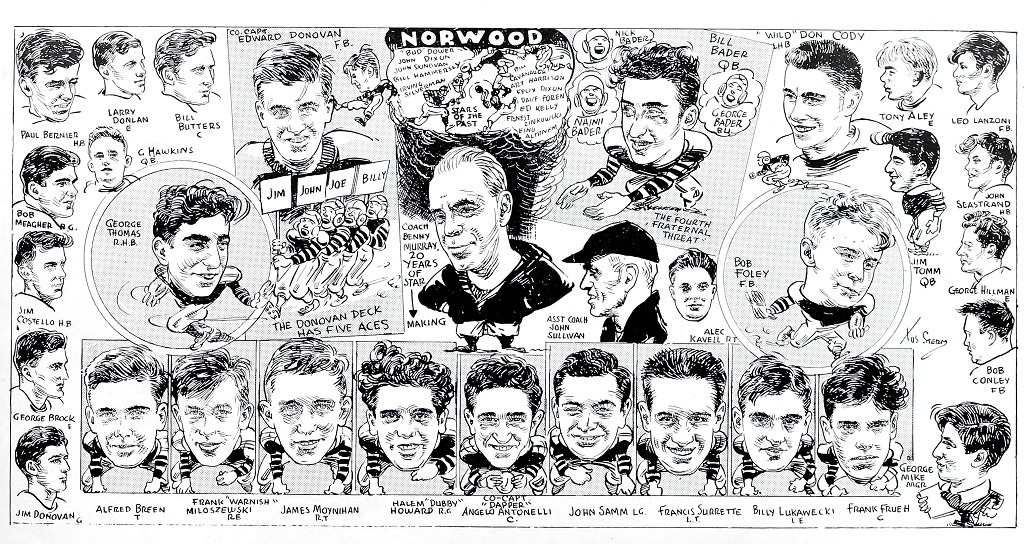 1941 Norwood High School Football Team Drawing