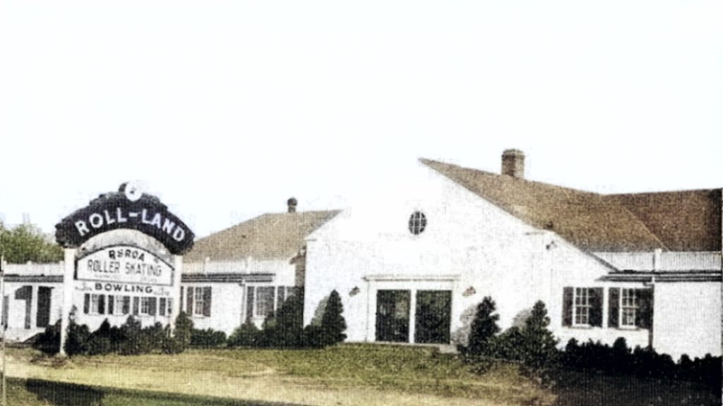 The original Roll Land building (Colorized by the Norwood Historical Society)