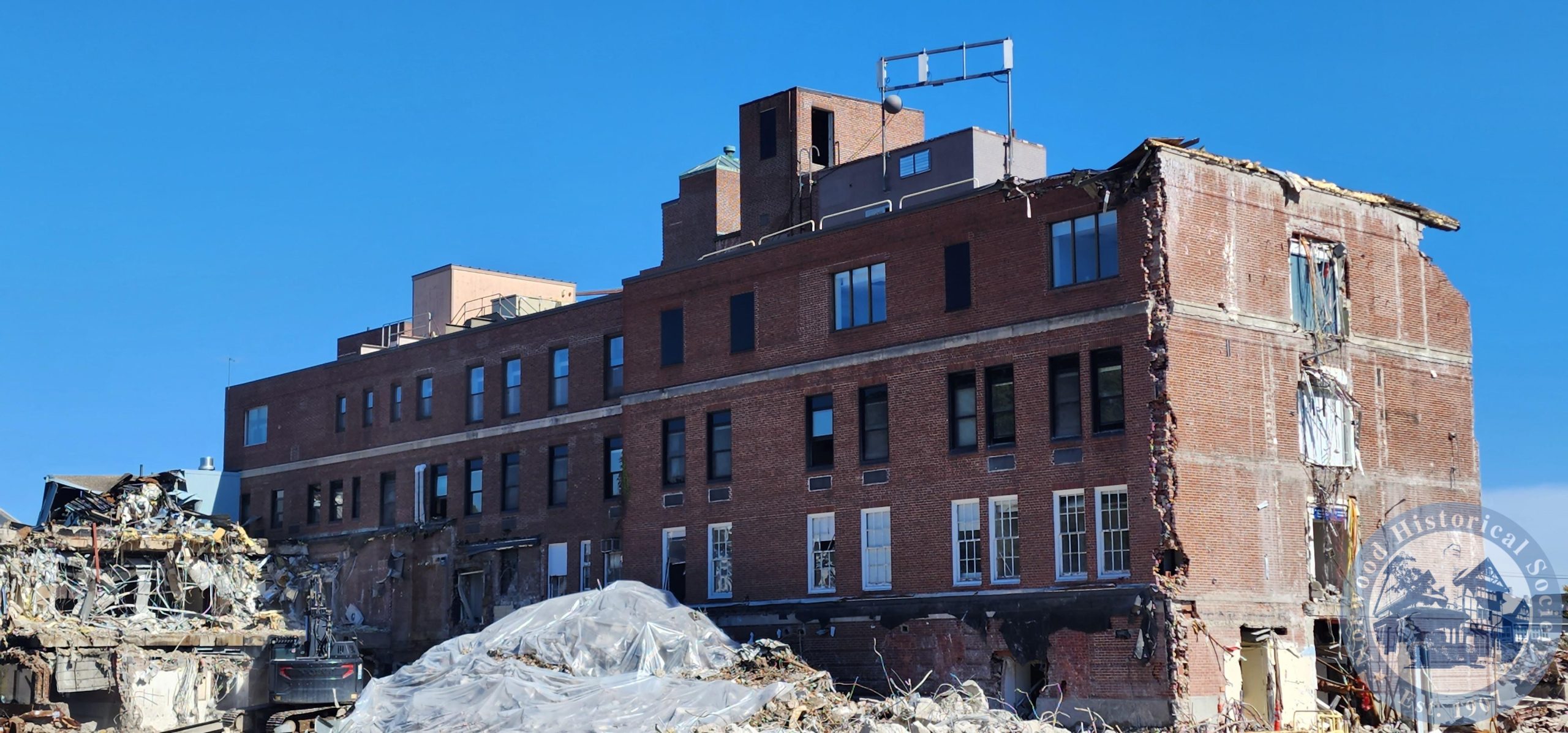 Norwood Hospital Demolition-Draper Building-October 6, 2022