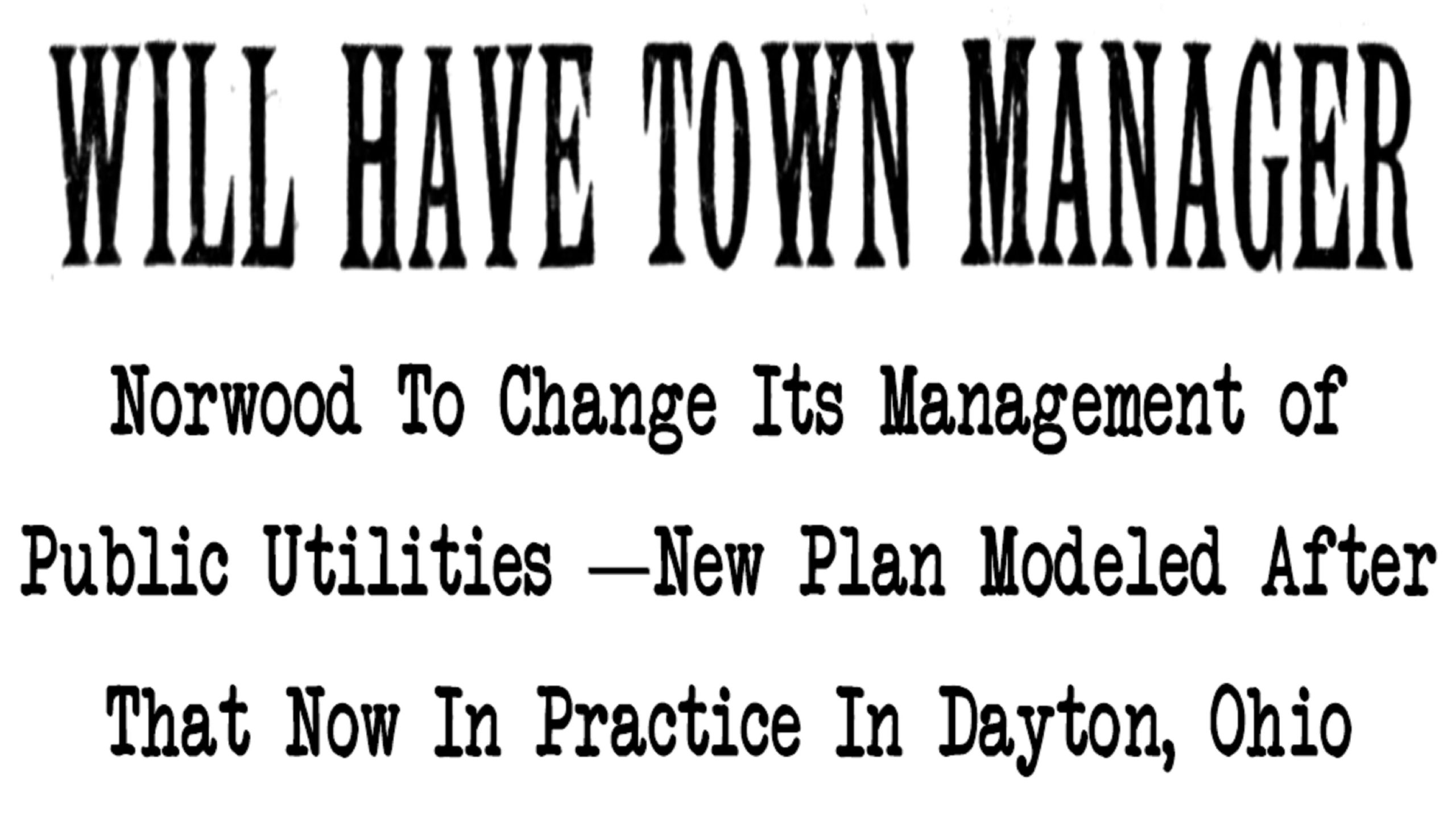 Norwood Town Manager