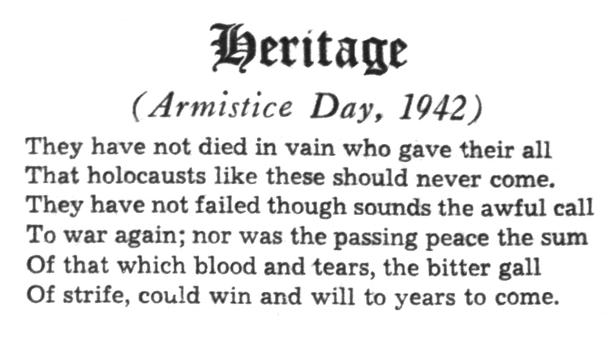 Parade Marks Armistice Day-This Day In Norwood History-November 11, 1942