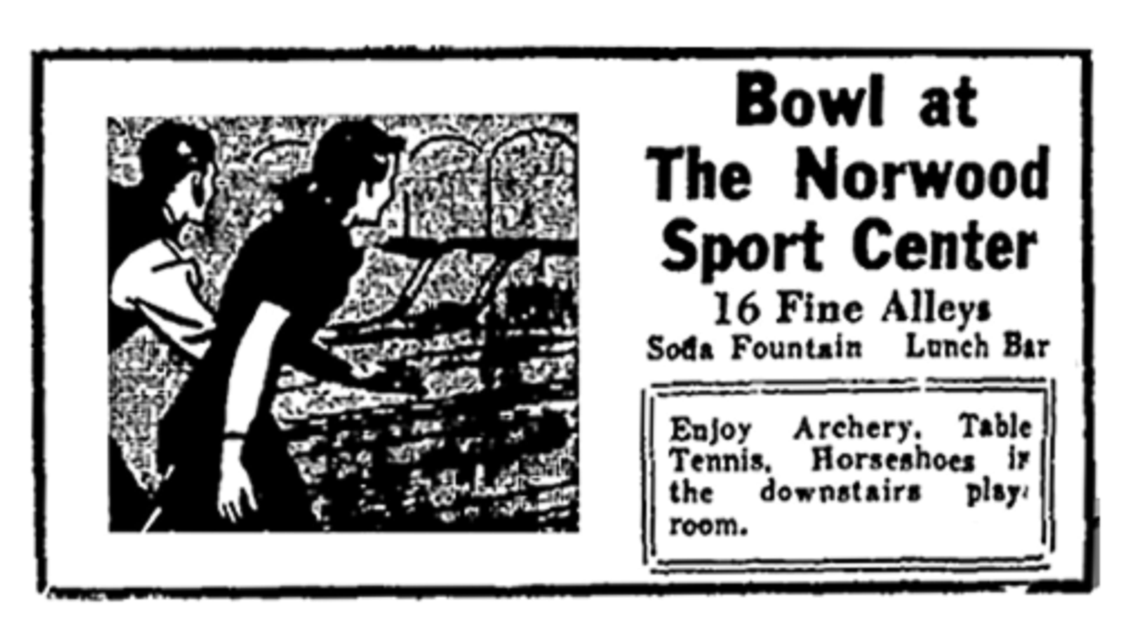 This Day in Norwood HistoryJanuary 10, 1941NORWOOD SPORTS CENTER