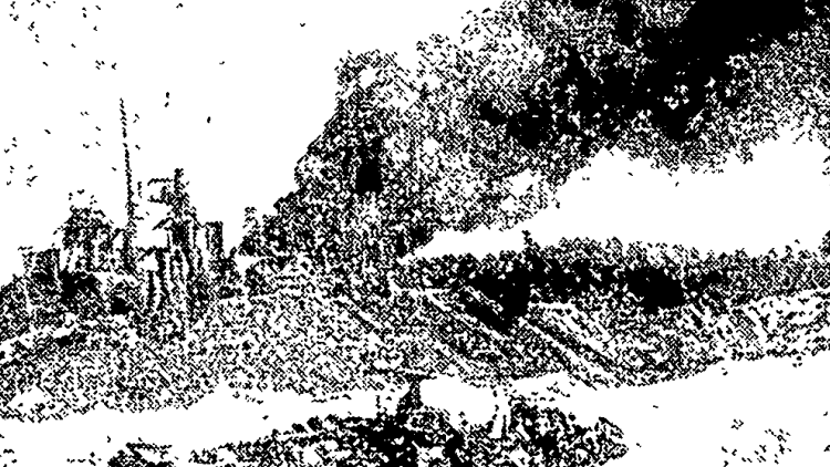 Fireman Battle Asphalt Blaze-March 23, 1961