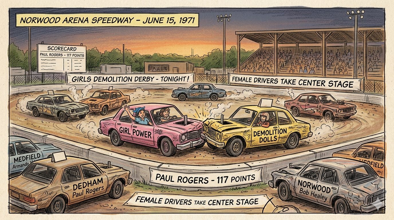 Demolition Derby To Feature Girls-June 15, 1971