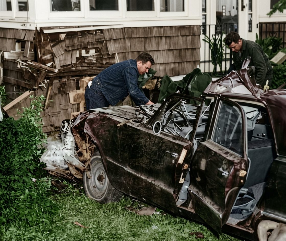 Car Rams House In Norwood-June 20, 1969