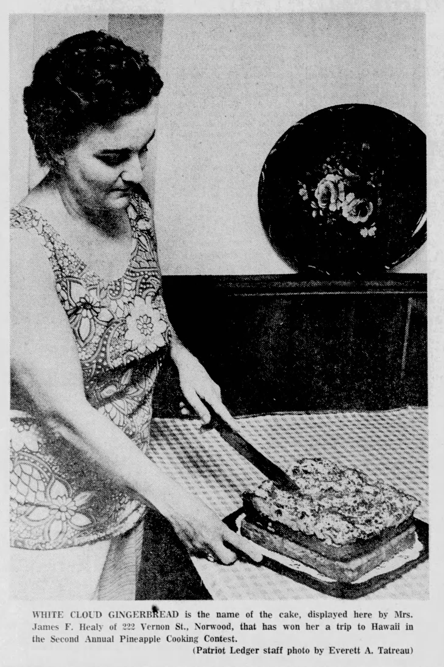 Norwood Housewife Mary Lou Healy Wins Trip to Hawaii in Second Annual Pineapple Cooking Contest-August 8, 1973