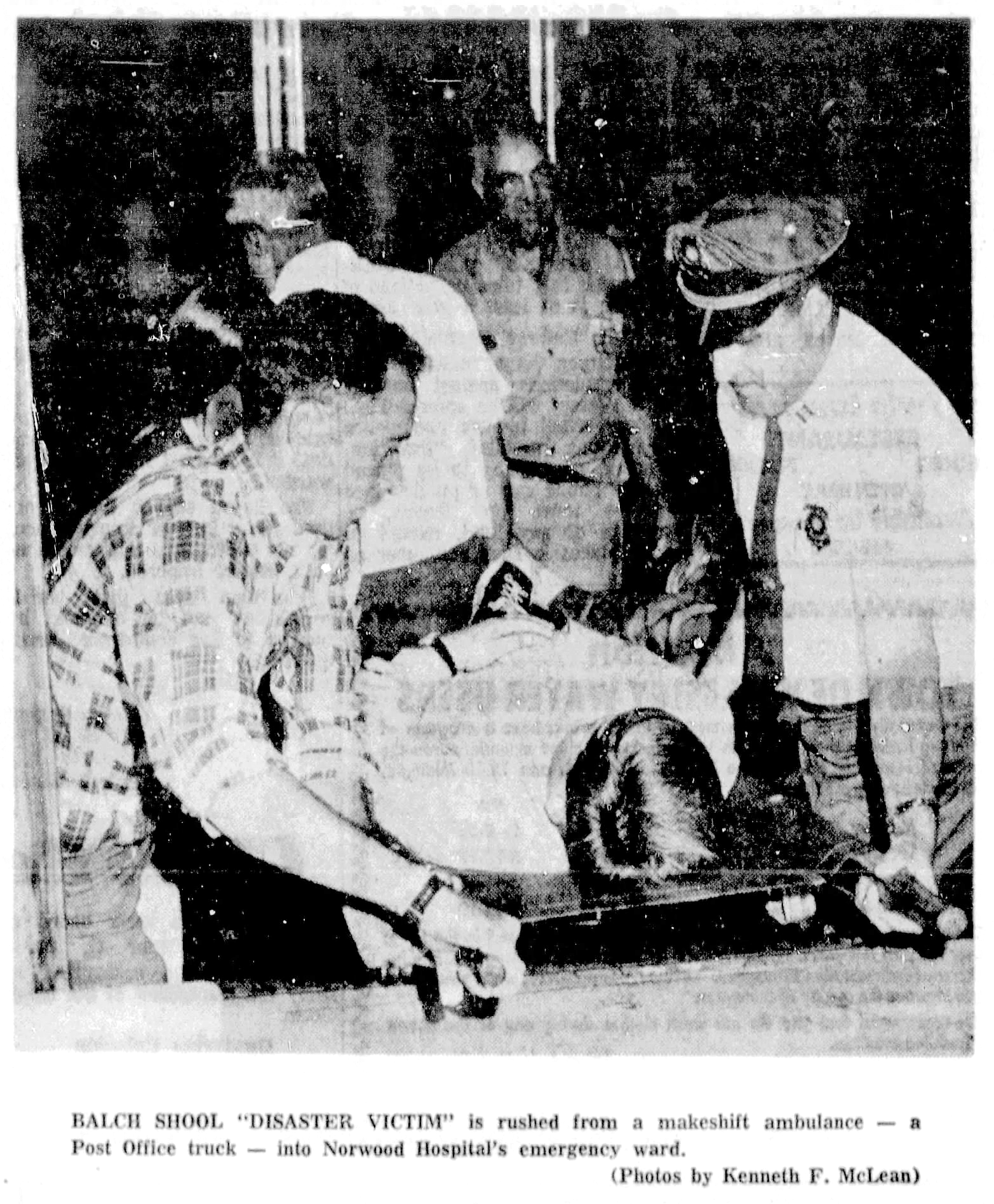 Norwood Hospital Successfully Executes Mass Casualty Disaster Drill After Simulated Balch School Collapse-September 29, 1967