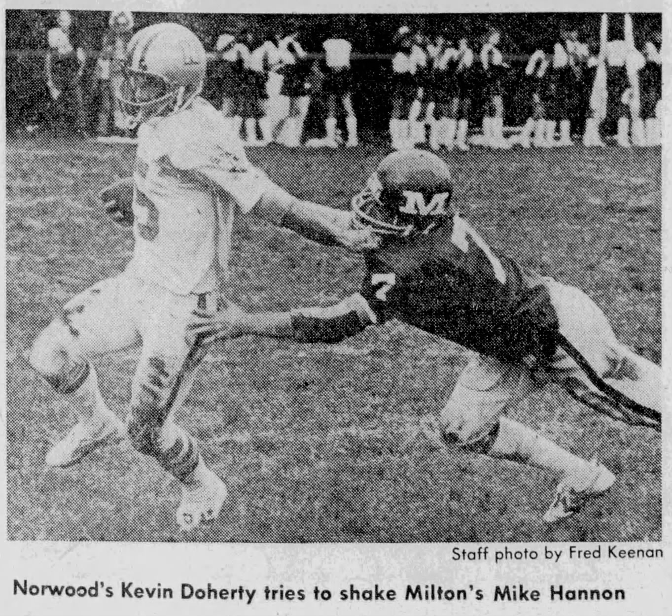 Norwood High Football Opens Bay State League Play with 29-13 Victory Over Milton-September 28, 1981
