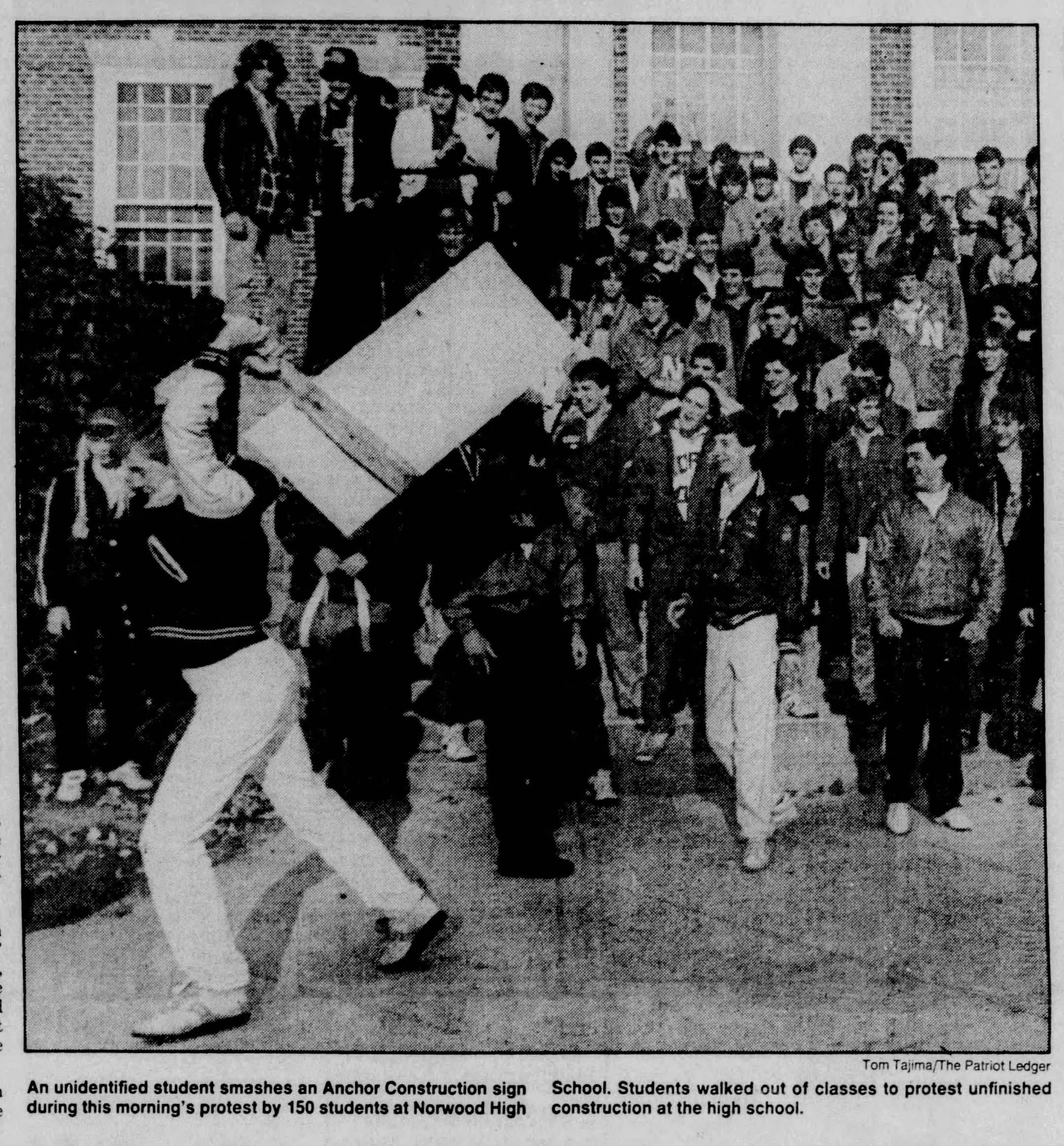 150 Norwood High Students Walk Out and March to Protest $5 Million Renovation Delays-October 31, 1985